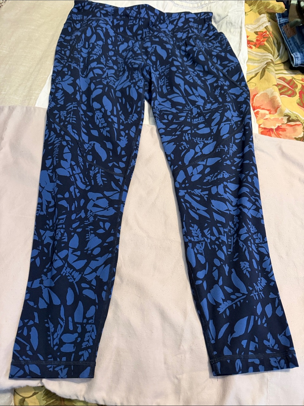 Sweaty Betty Navy and Blue Patterned Womens Leggings